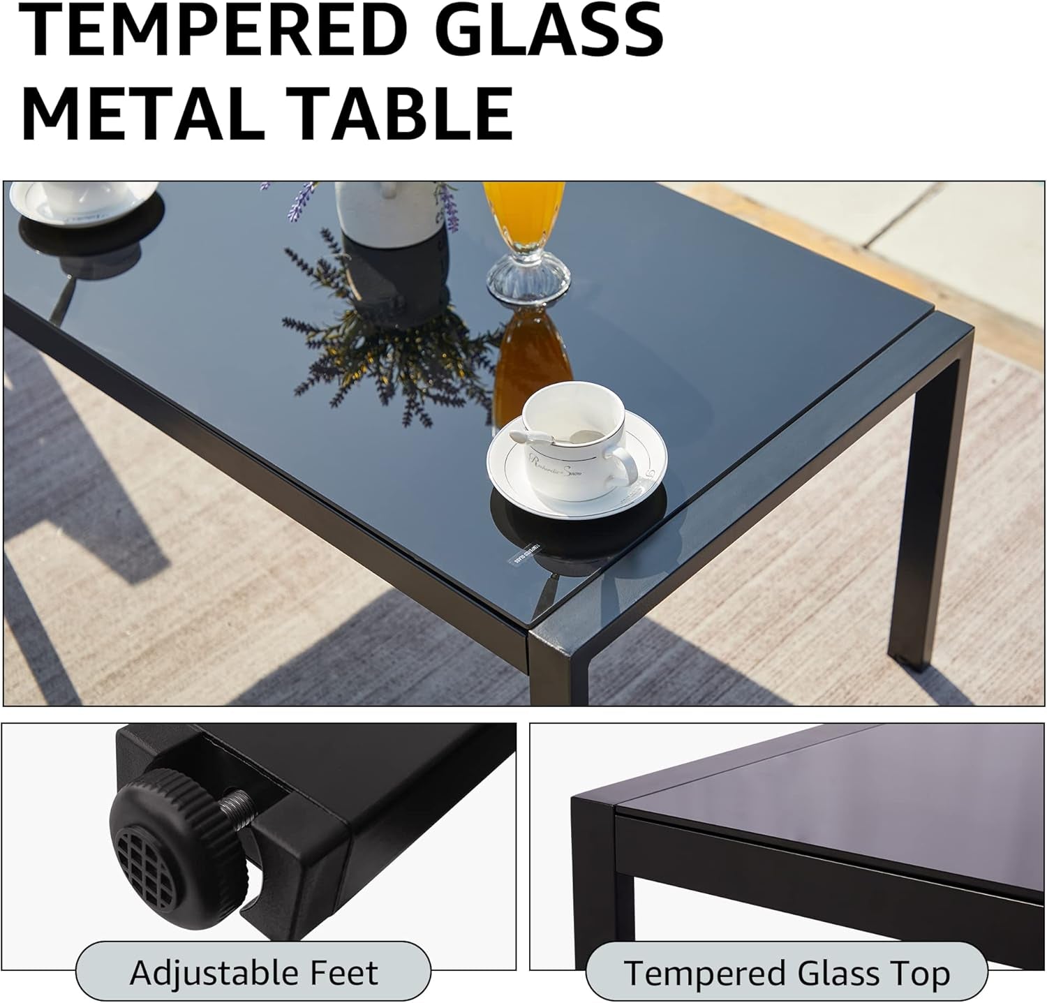 Metal Outdoor Patio Furniture Set 4 Piece With Cushions
