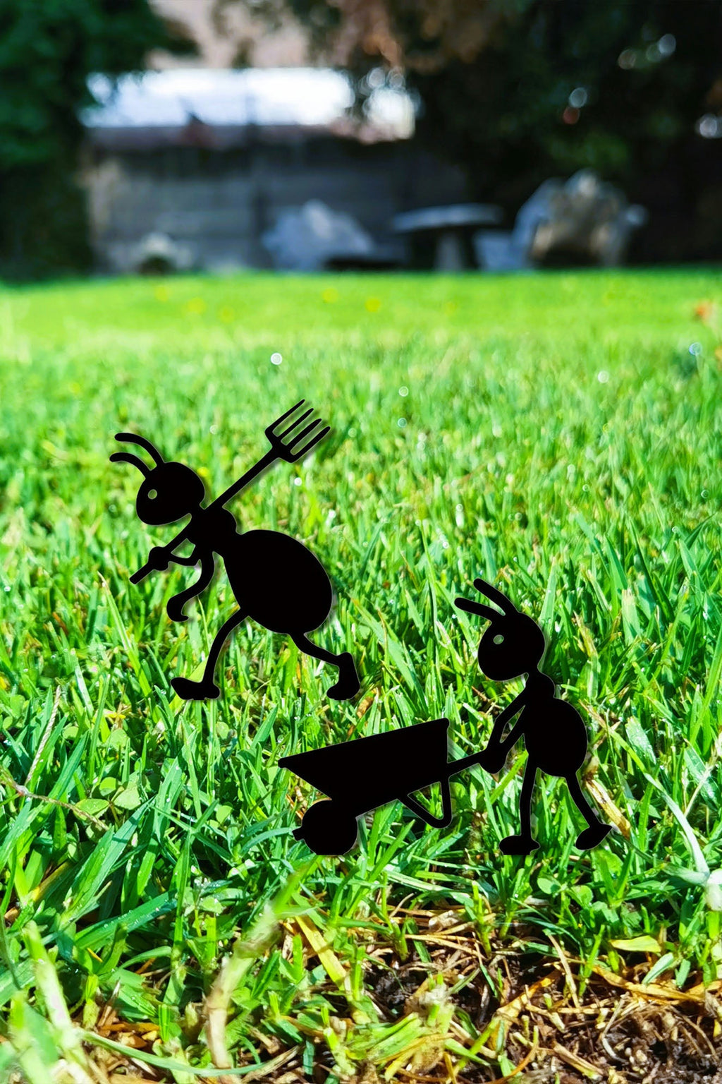 Decorative Iron Ant Garden Stake - Outdoor Metal Yard Art For Lawn,