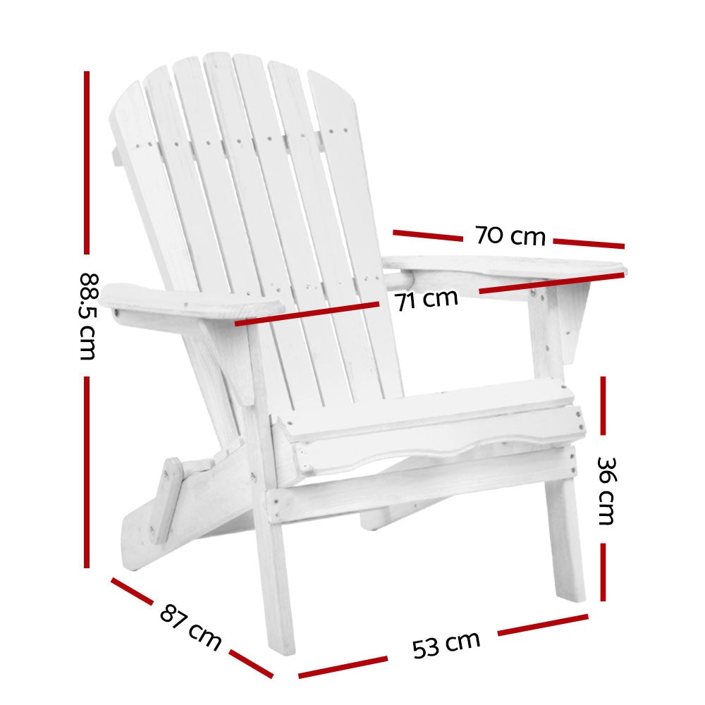 Gardeon Outdoor Furniture Adirondack Chairs Beach Chair Lounge Wooden