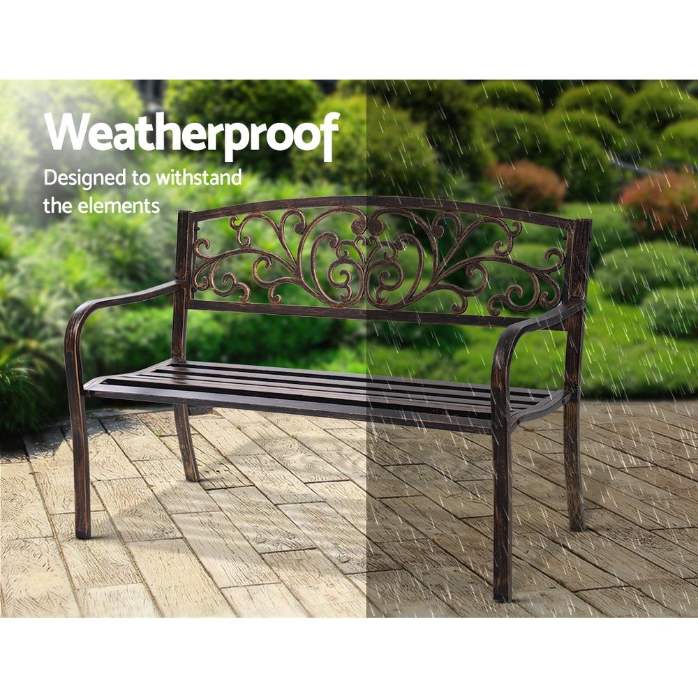 Gardeon Outdoor Garden Bench Seat Steel Outdoor Furniture 3 Seater