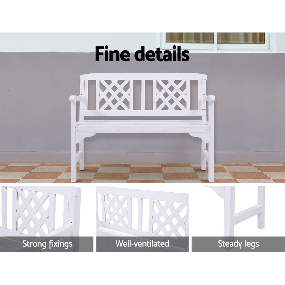 Gardeon Outdoor Garden Bench Wooden Chair 2 Seat Patio Furniture