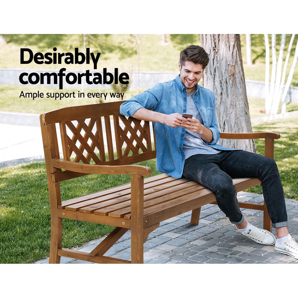 Gardeon Outdoor Garden Bench Wooden Chair 3 Seat Patio Furniture