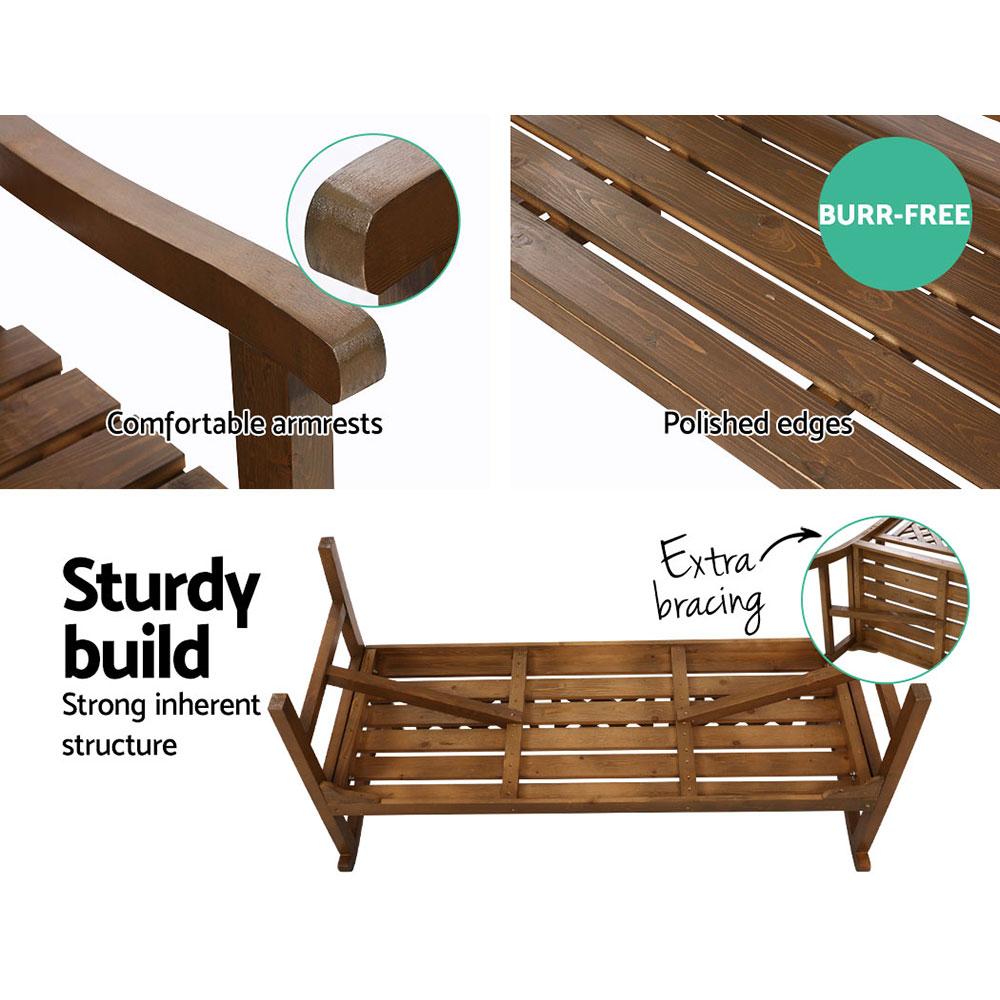 Gardeon Outdoor Garden Bench Wooden Chair 3 Seat Patio Furniture