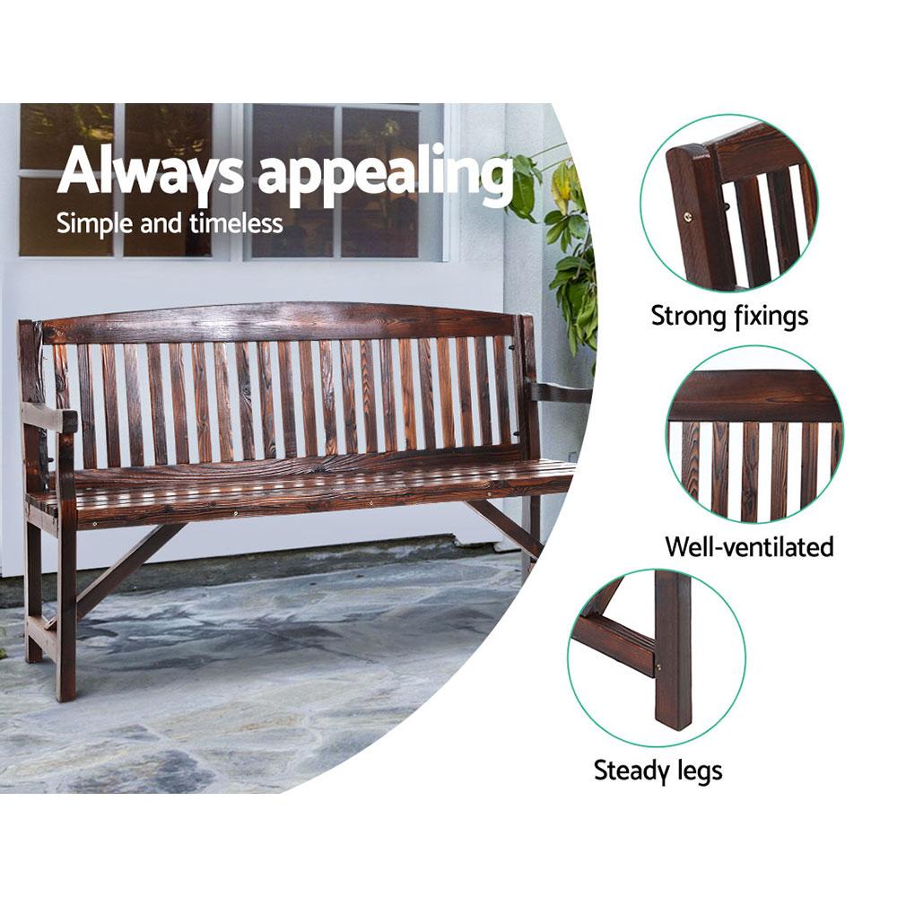 Gardeon 5FT Outdoor Garden Bench Wooden 3 Seat Chair Patio Furniture