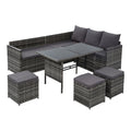 Gardeon Outdoor Furniture Dining Setting Sofa Set Lounge Wicker 9
