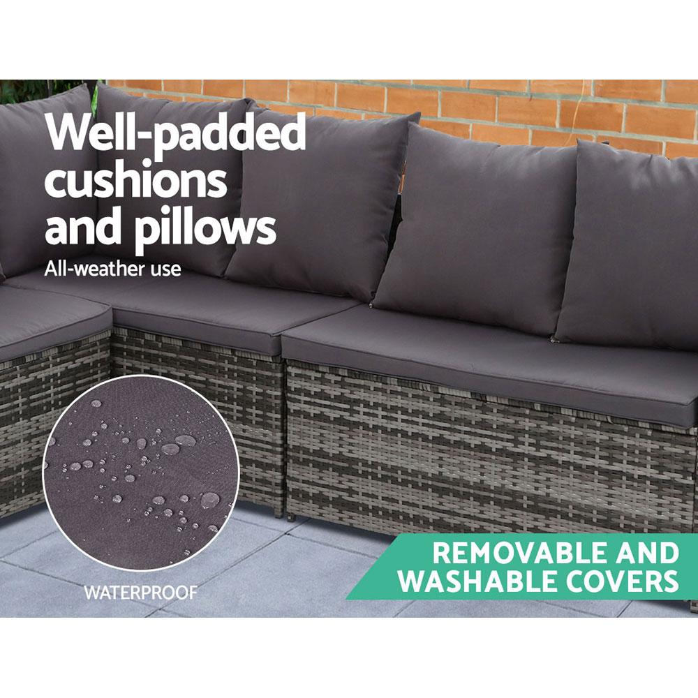 Gardeon Outdoor Furniture Dining Setting Sofa Set Lounge Wicker 9