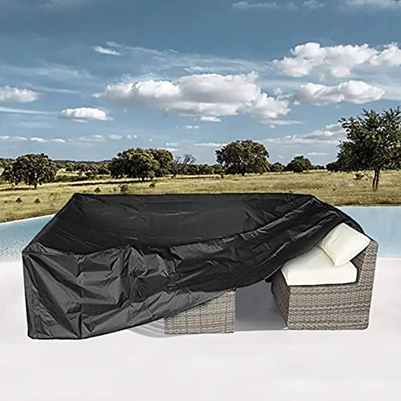 Outdoor furniture dust cover, 210D Oxford cloth, black silver sofa cover, waterproof cover, outdoor patio furniture cover