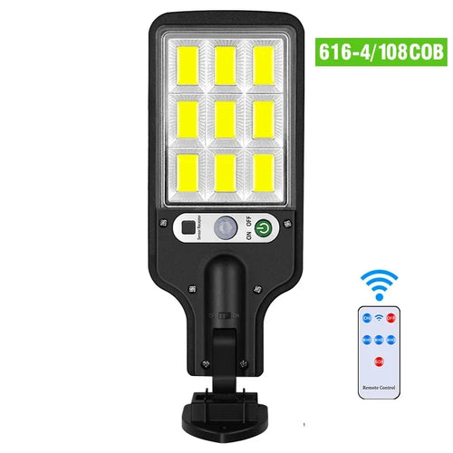 Solar Powered 100 LED Motion Sensor Wall Light, Waterproof Outdoor