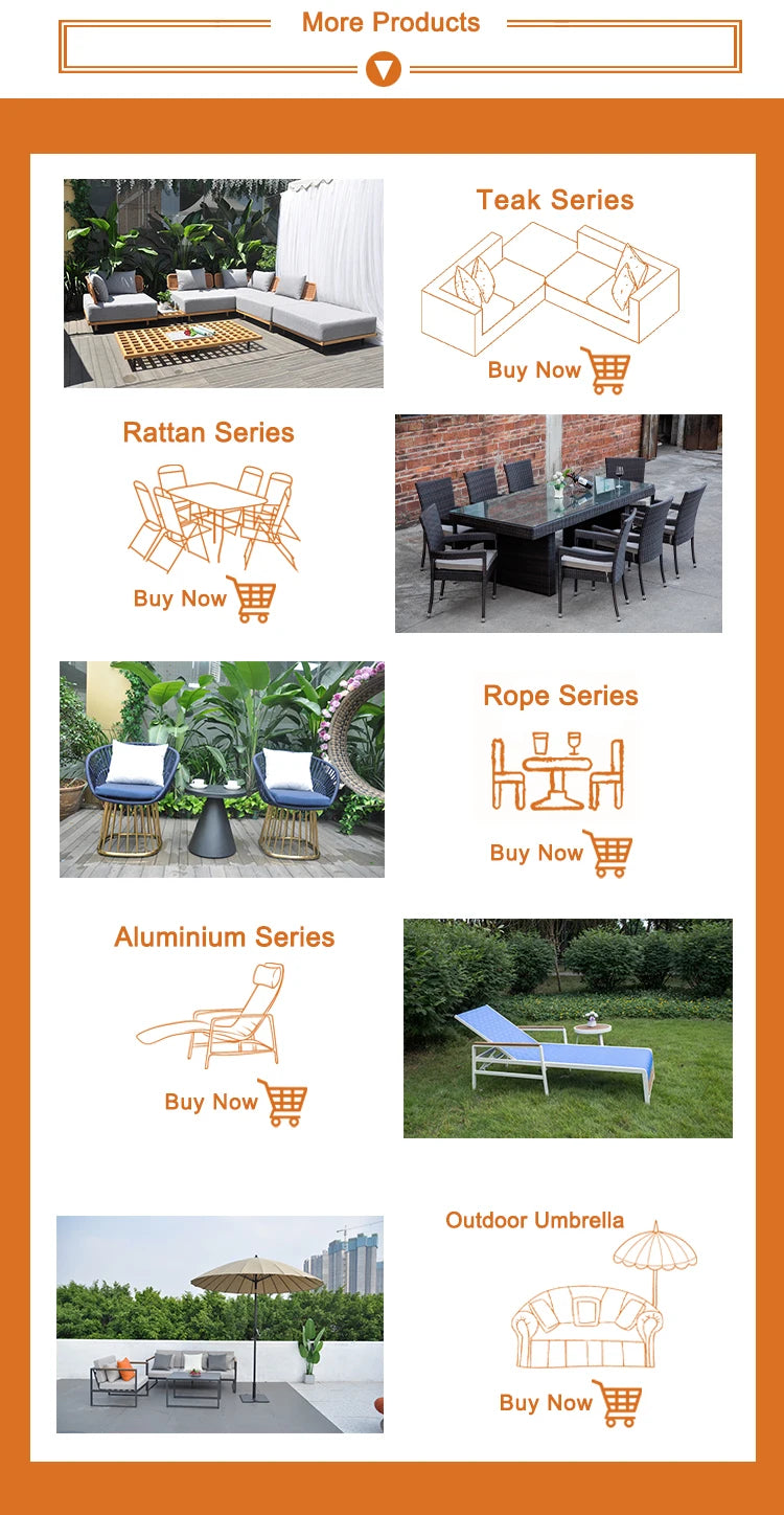 Outdoor Patio Leisure Sofa Wooden Garden Water Proof Rattan Teak Sofa Set Furniture