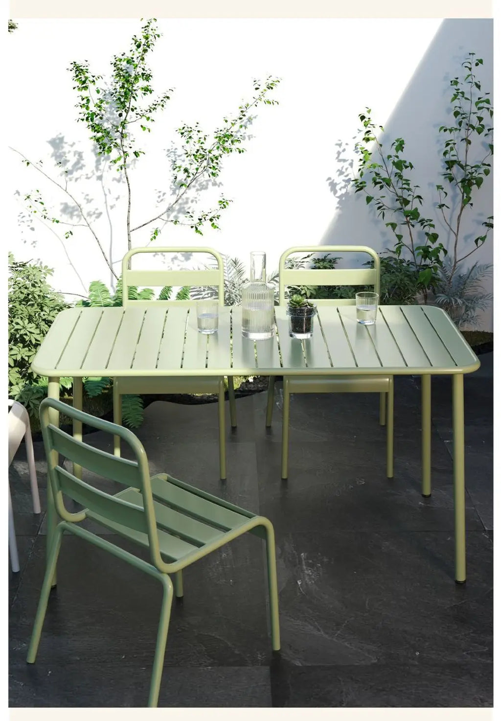 Long table dining table Outdoor indoor waterproof Villa courtyard Balcony leisure Simple garden waterproof desk table