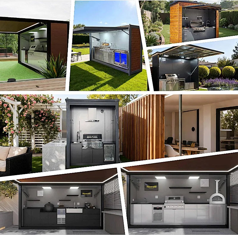 Customized Design Modern Outdoor Kitchen With Bbq Grill Farmhouse Courtyard Gathering Party
