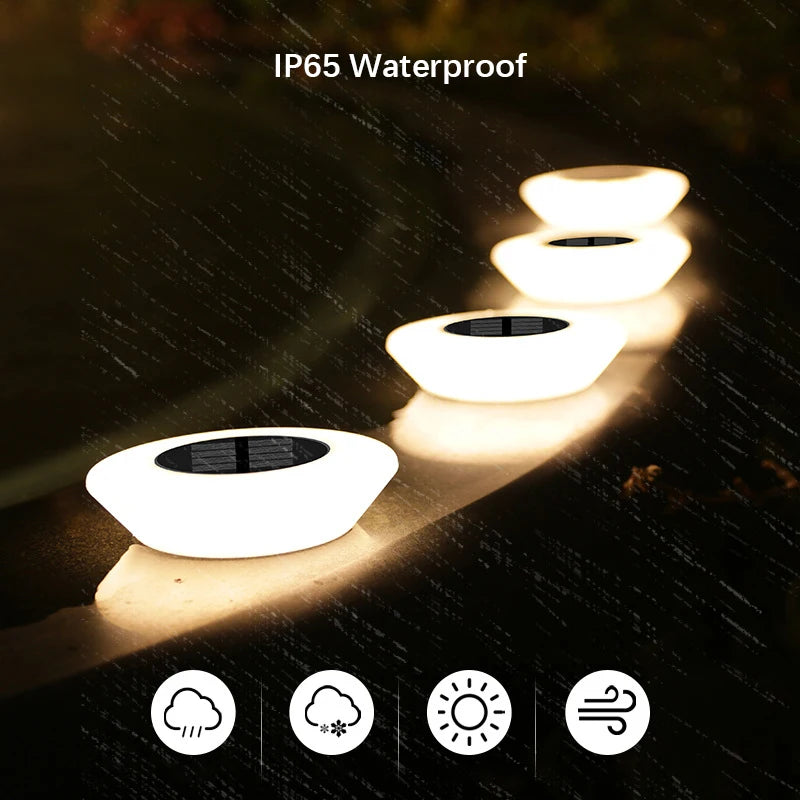 1/4Pack Solar Ground Lights,14LED Waterproof Outdoor Landscape Light,