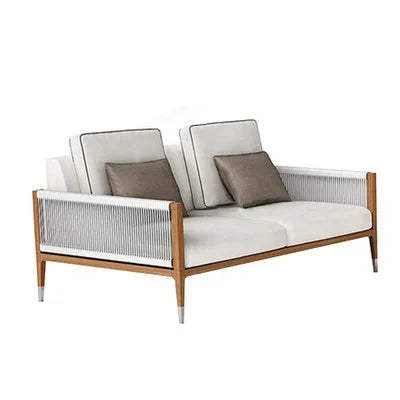 Outdoor Patio Leisure Sofa Wooden Garden Water Proof Rattan Teak Sofa Set Furniture
