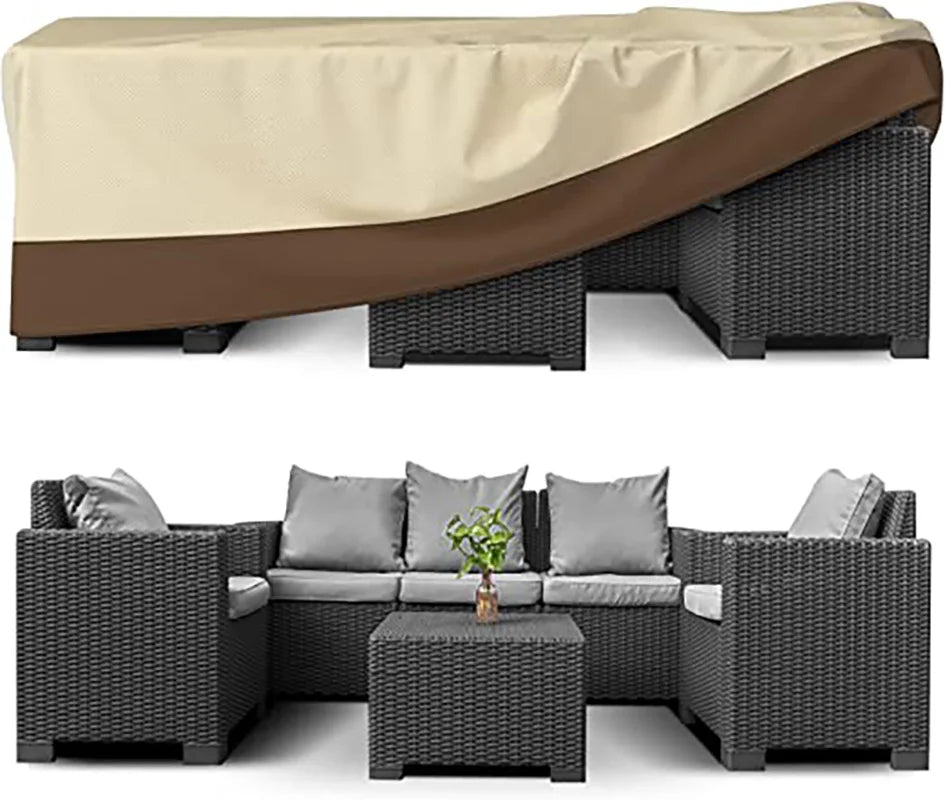 Outdoor furniture dust cover, 210D Oxford cloth, black silver sofa cover, waterproof cover, outdoor patio furniture cover