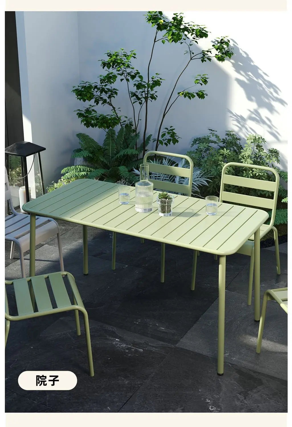 Long table dining table Outdoor indoor waterproof Villa courtyard Balcony leisure Simple garden waterproof desk table