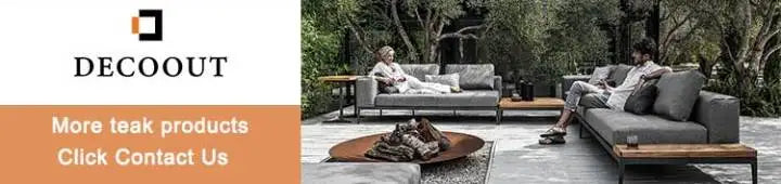 Outdoor Patio Leisure Sofa Wooden Garden Water Proof Rattan Teak Sofa Set Furniture