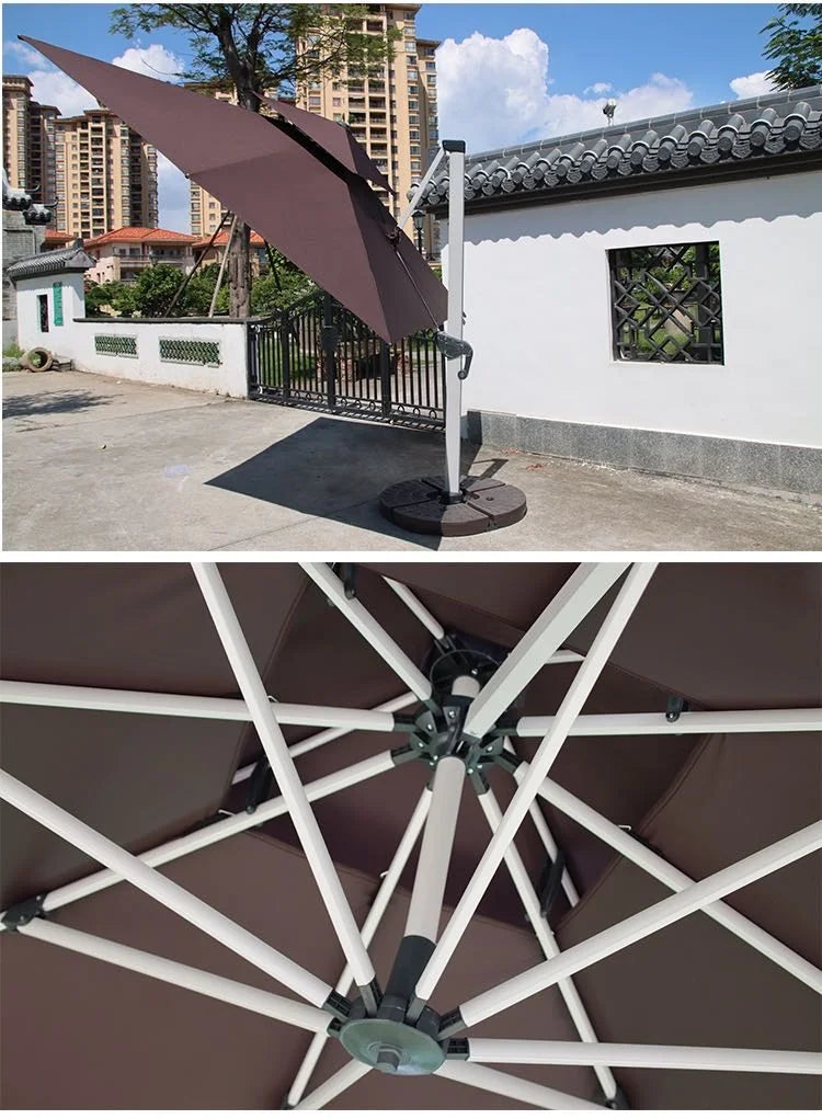 Outdoor Patio Umbrella Garden Balcony Villa Open-air Stall LED Large Solar Roman Umbrella