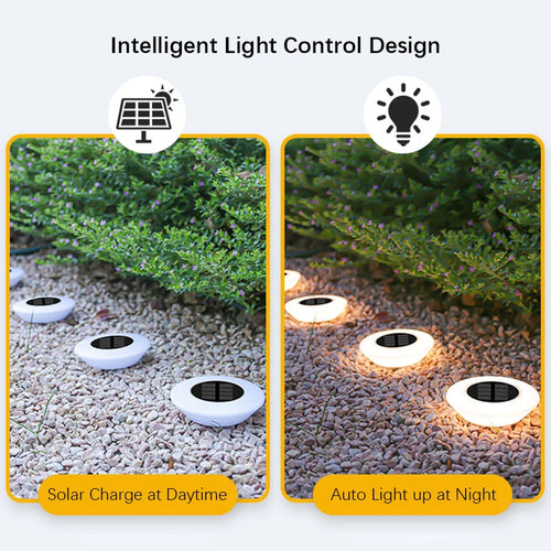 1/4Pack Solar Ground Lights,14LED Waterproof Outdoor Landscape Light,