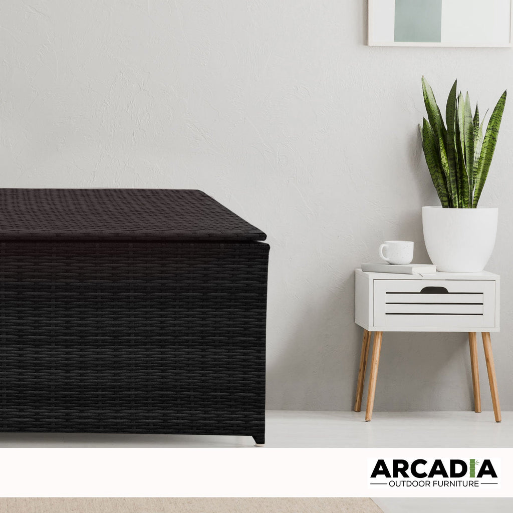 Arcadia Furniture Outdoor Rattan Storage Box Garden Toy Tools Shed UV