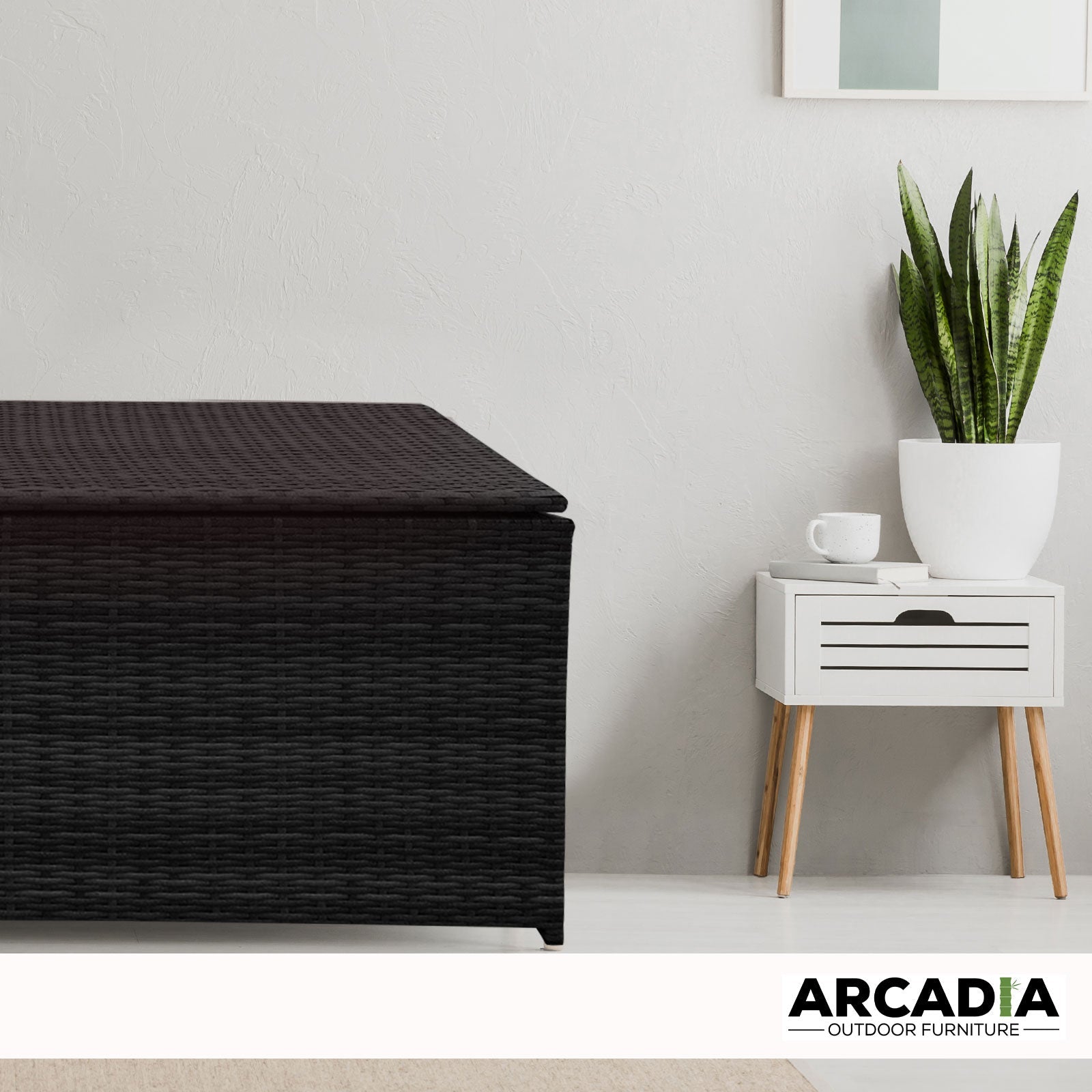 Arcadia Furniture Outdoor Rattan Storage Box Garden Toy Tools Shed UV