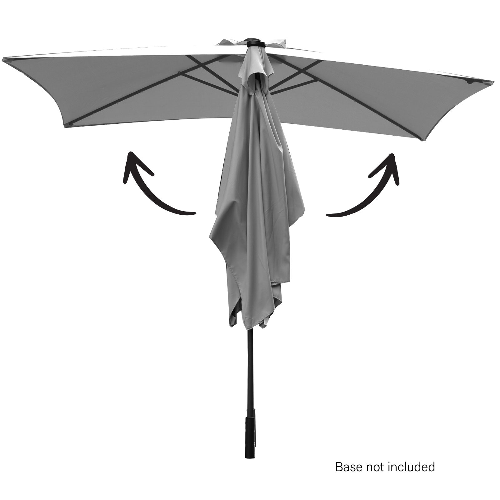 Arcadia Furniture Umbrella 3 Metre with Solar LED Lights Garden Yard
