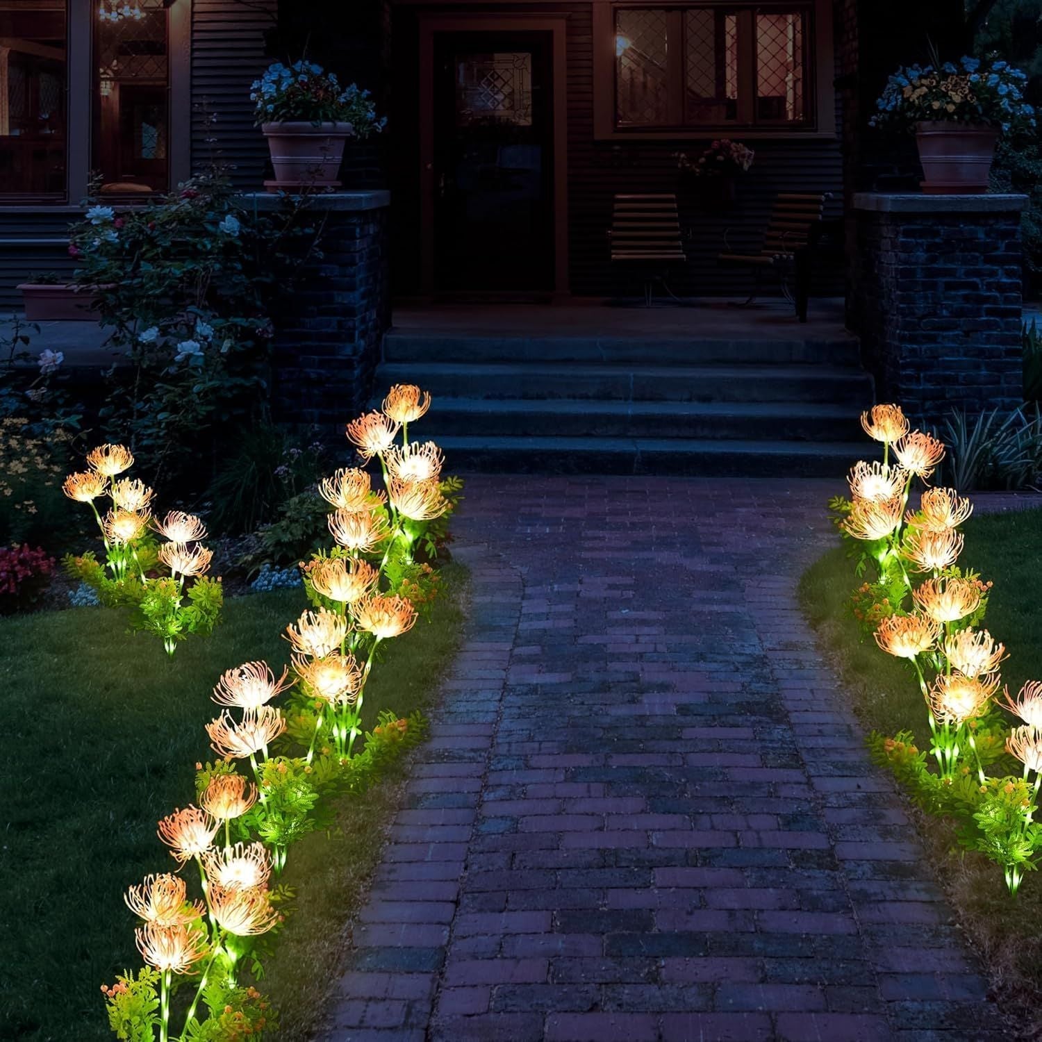 4 Pack Solar Garden Lights Outdoor, Solar Flower Lights for Yard with