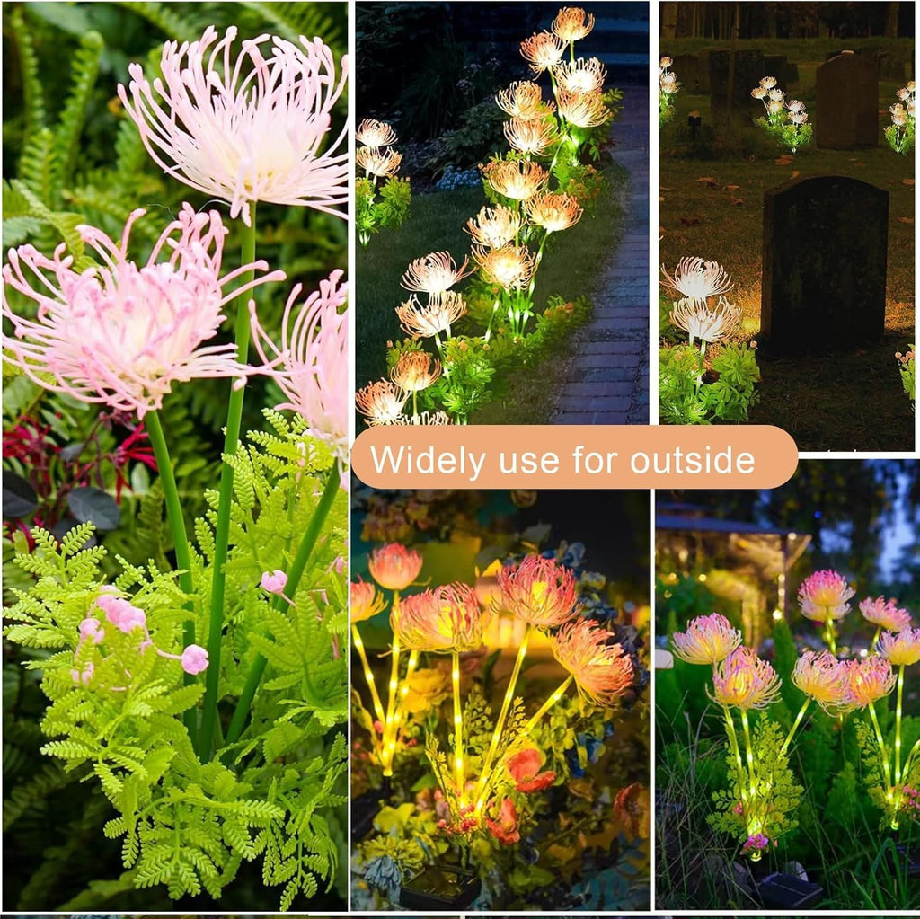 4 Pack Solar Garden Lights Outdoor, Solar Flower Lights for Yard with