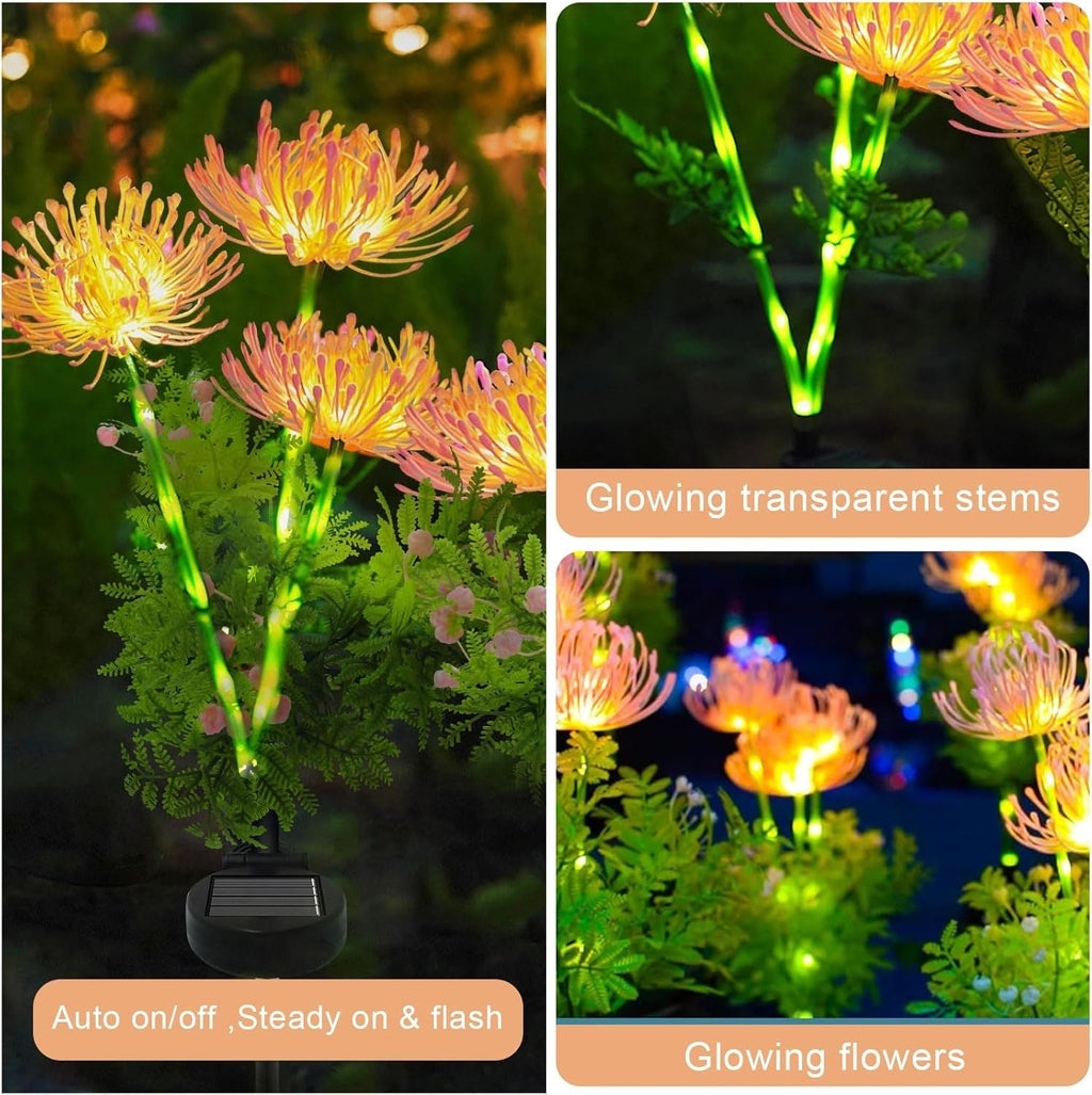 4 Pack Solar Garden Lights Outdoor, Solar Flower Lights for Yard with